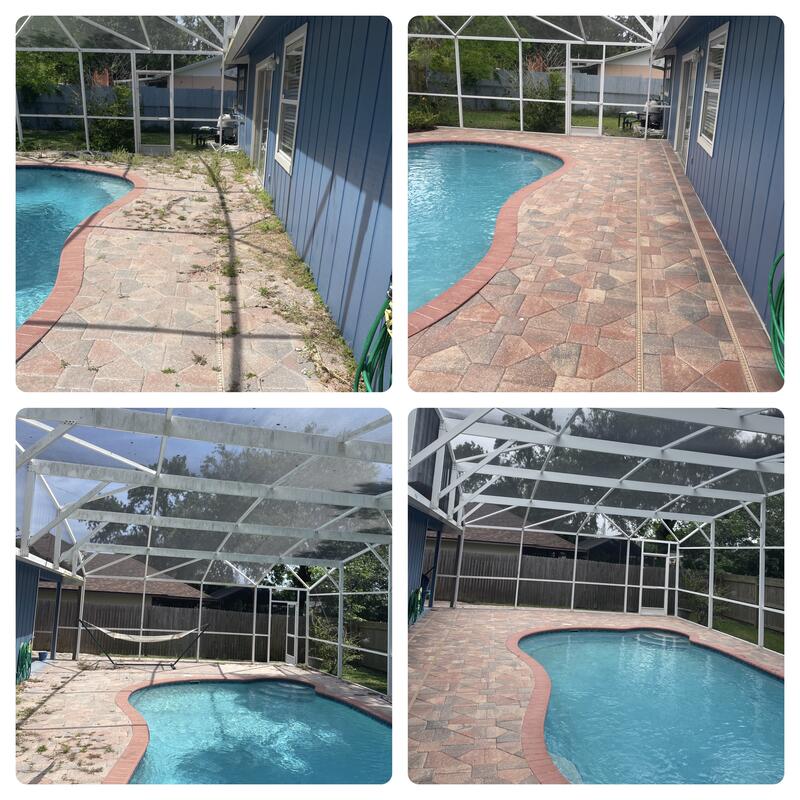 Pool deck and cage cleaning